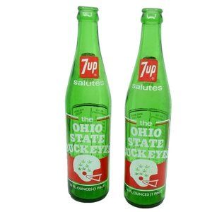 1973 7UP Salutes The Ohio State Buckeyes 16oz Commemorative Bottles Ntl Champs